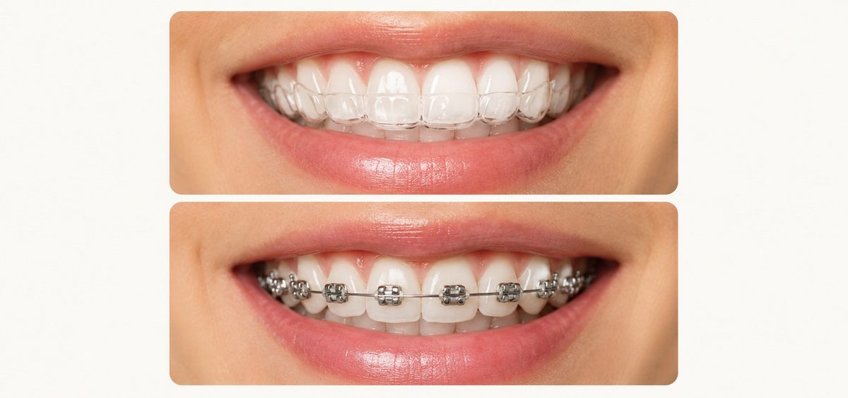 Comparación entre alineadores invisibles y brackets